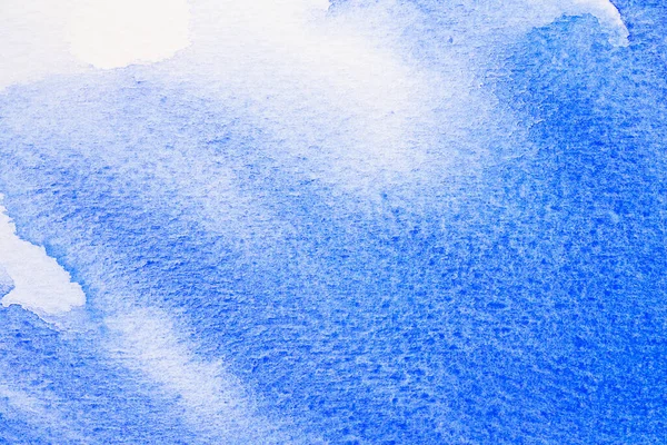Suluboya Mavi Gökyüzü Soyut Boya Lekeleri Fırçayla Boyanmış Kağıt Desenli - Stok İmaj