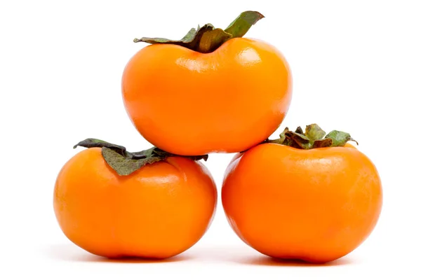 Isolated Persimmon Fruit Fresh Ripe Persimmons Fruit White Background Clipping — Stock Photo, Image