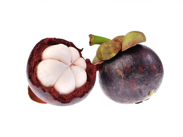 Mangosteen terisolasi pada latar belakang putih — Stok Foto