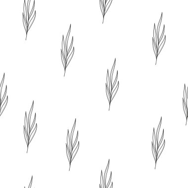 Dallarla kusursuz bir desen. Düz vektör tarzı. El çizimi. kumaş, tekstil, baskı, ambalaj için tasarım