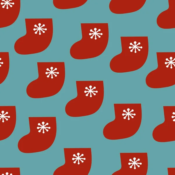Holiday Seamless Pattern Cartoon Socks Colorful Vector Flat Kids Hand — Stock Vector