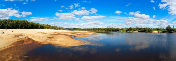Barras de areia no rio Agan  . — Fotografia de Stock