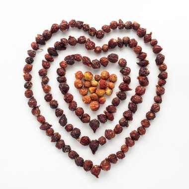 Rose hips beyaz zemin üzerine kuru