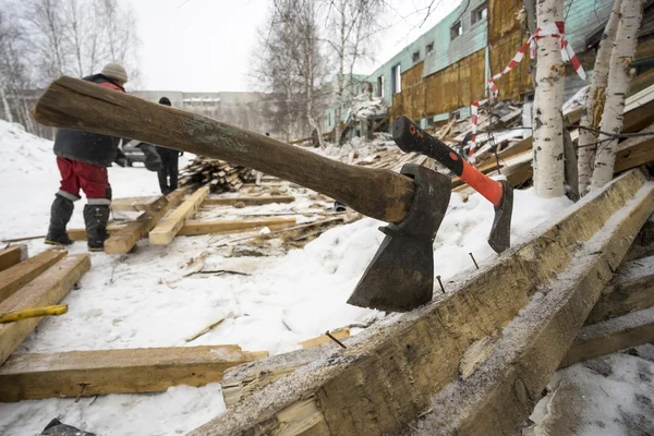 Two carpenters axe. — Stock Photo, Image