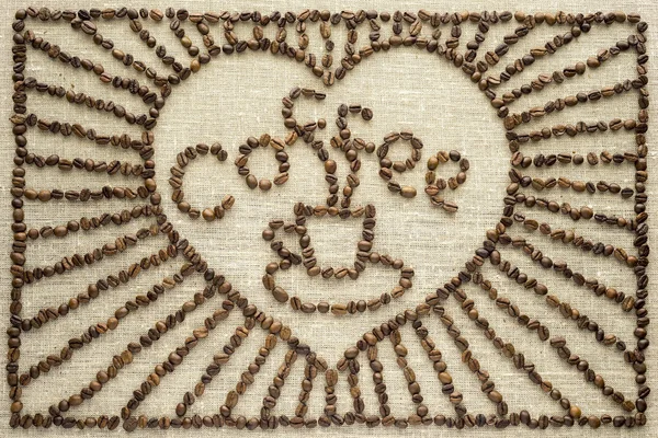 Drawing from coffee beans. — Stock Photo, Image