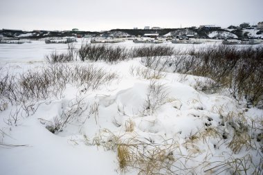 Kış manzara nehir havzası Tarih.