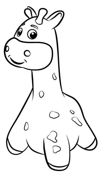 Dzikie Zwierzę Kreskówka Czarno Biały Obraz Żyrafy Kolorowanki Dla Dzieci — Zdjęcie stockowe