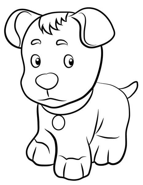 Animals Our Faithful Friends Black White Image Dog Coloring Book — Stock Photo, Image