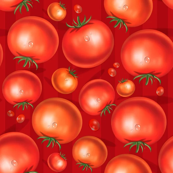 Pattern Geometric Seamless Pattern Vegetables Tomato Print — Stock Photo, Image