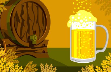 Bar tezgahı. Bira bardaklara doldurulur. Köpüklü bira..