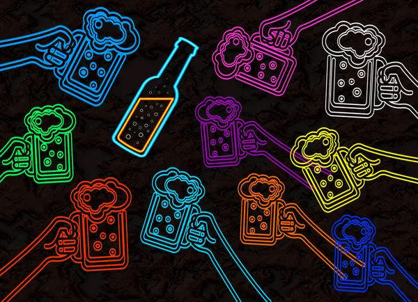 Neon ışığı. Bira severler için ekran koruyucusu..