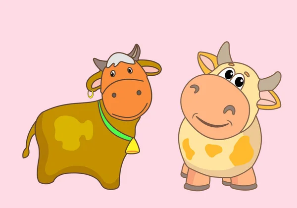 Животном Мире Корова Смешные Животные Цвете Детская Иллюстрация Книг — стоковое фото