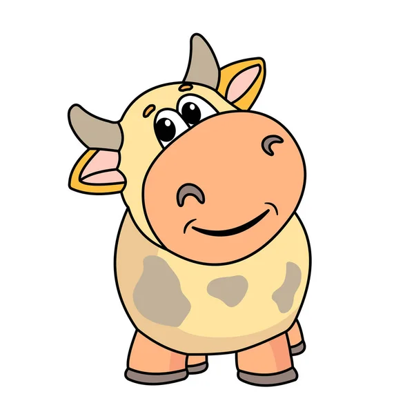 Mundo Animal Vaca Animales Divertidos Color Ilustración Infantil Para Libros —  Fotos de Stock