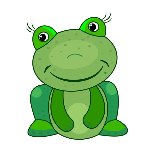 Hayvanlar aleminde, kurbağa. Renkli komik hayvanlar. Kitaplar için çocuk çizimi.