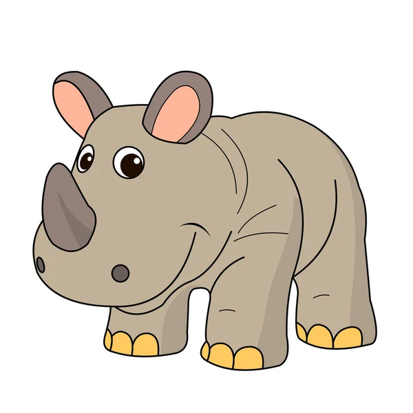 Mundo Animal Rinoceronte Animales Divertidos Color Ilustración Infantil Para Libros —  Fotos de Stock