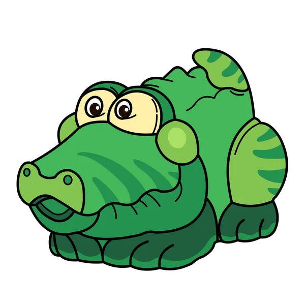 Świecie Zwierząt Krokodylu Zabawne Zwierzęta Kolorze Ilustracja Dla Dzieci Książek — Zdjęcie stockowe