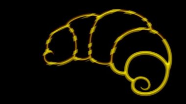 Ay çöreği. Tasarım ve web için siyah arkaplan üzerinde canlandırma.