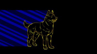 Komik hayvanlar, köpek. Neon ışığı. Reklam pankartları ve web siteleri tasarımı. Parlayan bir işaret..