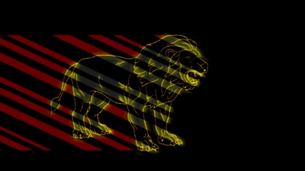 Funny Animals Lion Neon Light Design Advertising Banners Websites Glowing — Stock Video