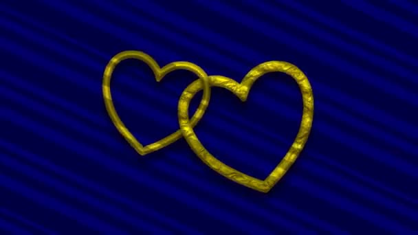 Złota Tabliczka Retro Złoty Znak Miłości Kolorowym Tle Karta Okolicznościowa — Wideo stockowe