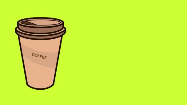 Croissants Und Kaffee Animation Auf Farbigem Hintergrund Für Design Web — Stockvideo