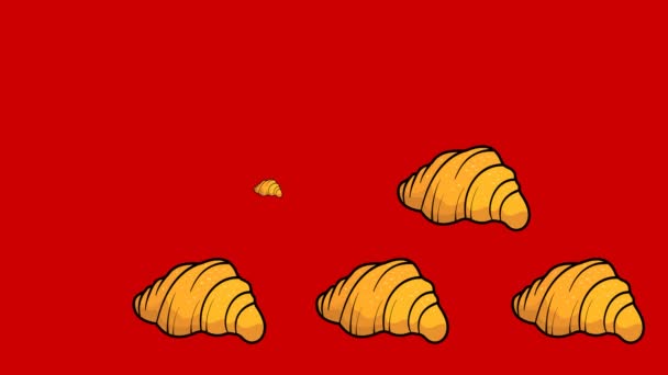 Des Croissants Animation Sur Fond Coloré Pour Design Web — Video