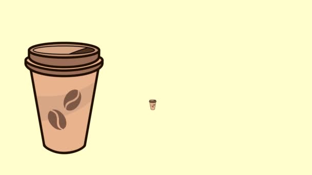 Croissants Und Kaffee Animation Auf Farbigem Hintergrund Für Design Web — Stockvideo