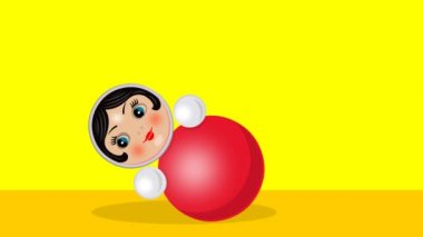 Güzel, parlak bir oyuncak, taklacı. Küçük çocuklar için bir oyuncak..