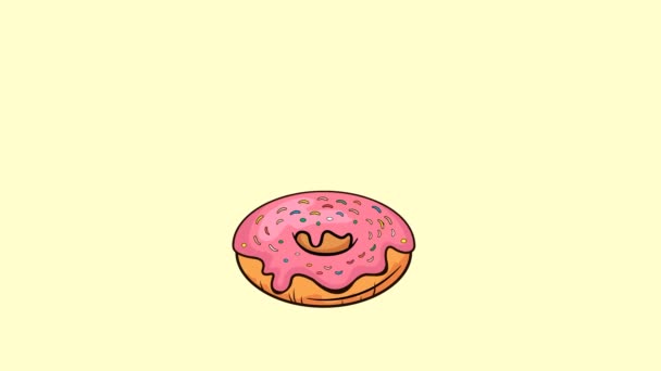 Donuts Animación Sobre Fondo Color Para Diseño Web — Vídeos de Stock