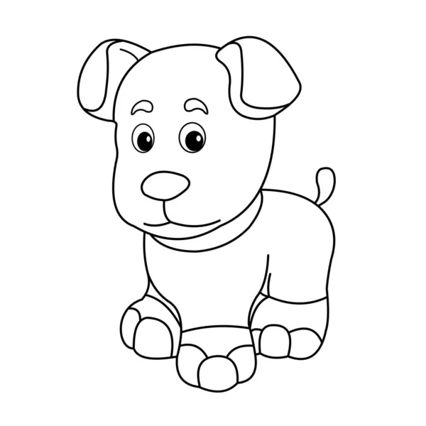 Animales Libro Para Colorear Para Niños Imagen Blanco Negro Perro —  Fotos de Stock