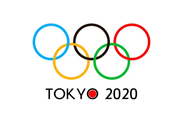 Selamat Datang Jepang Cincin Berwarna Tokyo 2021 Pertandingan Olahraga Olimpiade — Stok Foto