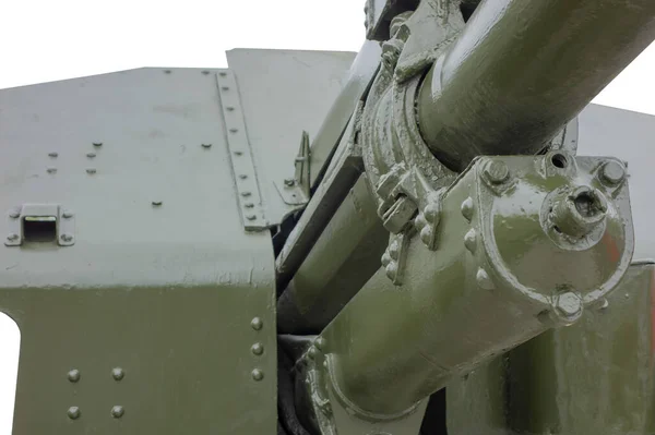 公園内の大砲やハウツァーの眺め 軍事博物館屋外 — ストック写真