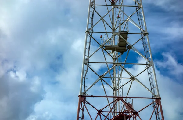Antena Menara Telepon Dan Komunikasi Ini Dapat Digunakan Sebagai Latar — Stok Foto