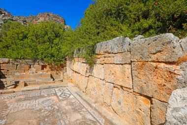 Like an old and lost mysterious lost city, the ancient Greek ruins of Lissos (near Sougia) in Crete Island, Greece  clipart