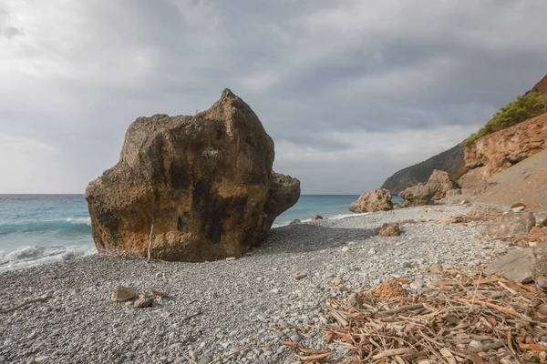 Огромное Странное Скальное Образование Пляже Юго Запад Крита Греция — стоковое фото