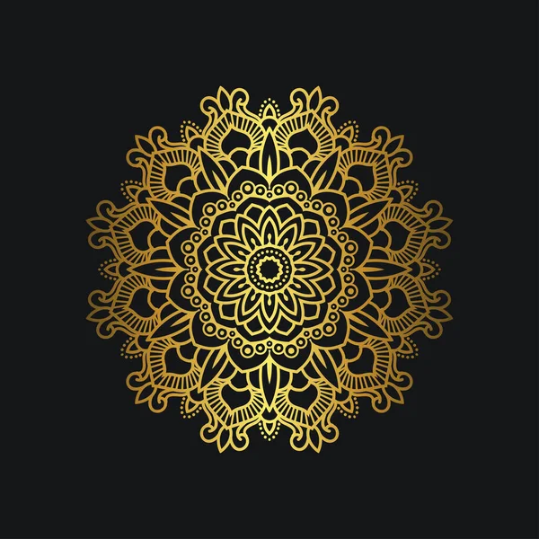 Diseño Mandala Lujo Con Color Dorado Adorno Floral Dorado Lujo — Archivo Imágenes Vectoriales