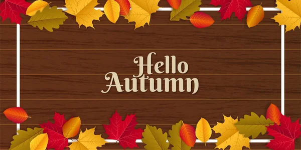 Herbst Saisonalen Urlaub Illustration Mit Schwarzem Holz Hintergrund — Stockvektor