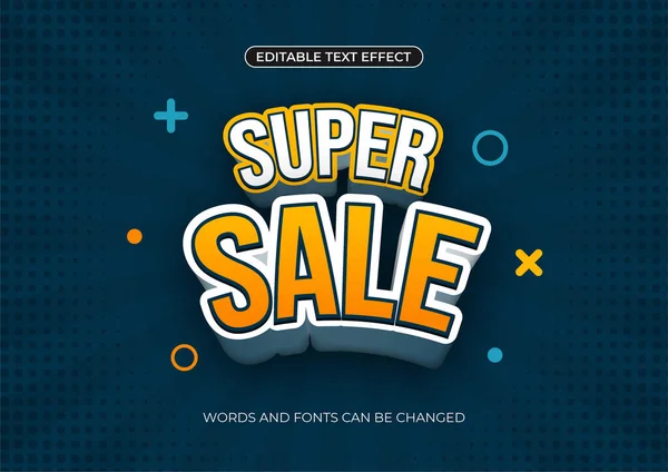 Düz tasarımda süper satış afişi tanıtımı, düzenlenebilir metin efekti
