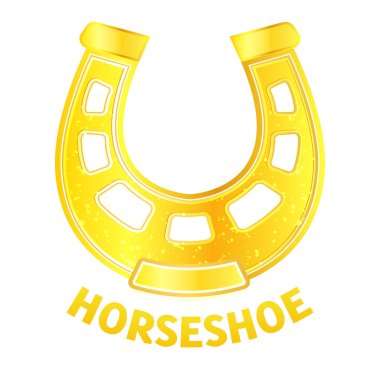 Vektör Altın Horseshoe simgesi. Logo, baskı, dekorasyon için kullanın