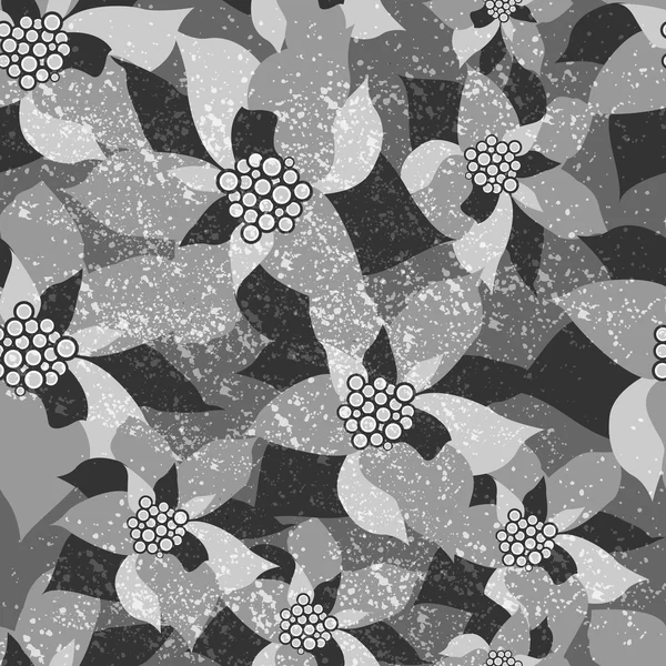 Векторный бесшовный рисунок с черно-белыми лилиями. Иллюстрация цветочного фона . — стоковый вектор