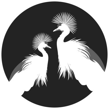 Vinç, grafik stili, el çizilmiş, siyah ve beyaz izole vektör illüstrasyon