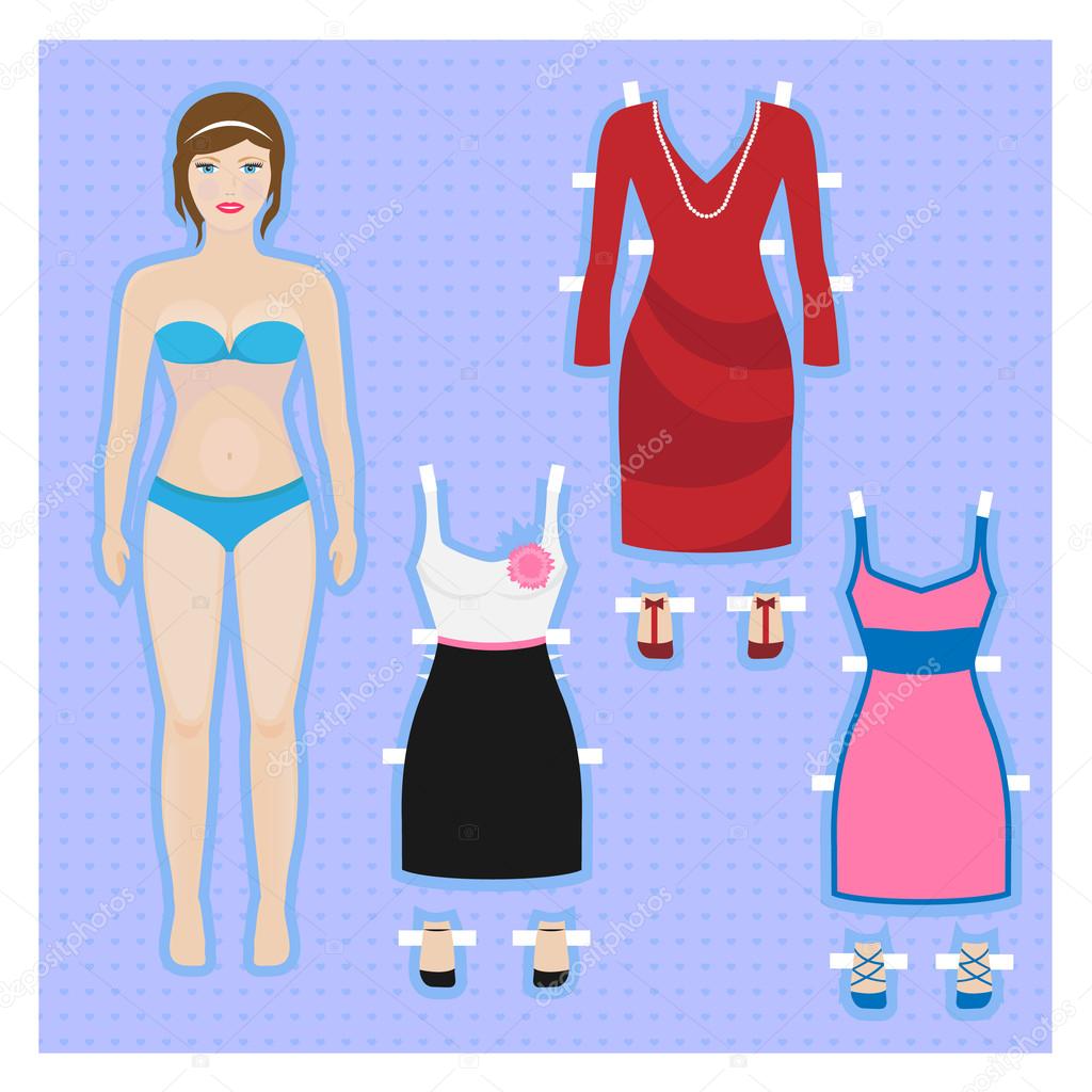 Cute dress up paper doll Body template
