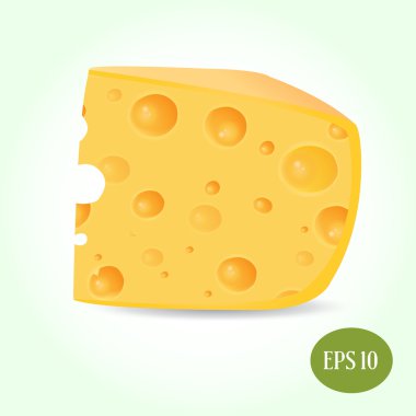 Bir peynir parçasının vektör çizimi.