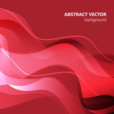 Red vector Template Abstract background with curves. For flyer,