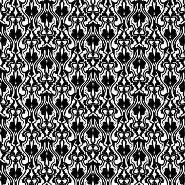 Royal wallpaper with classic black-and-white seamless floral pat