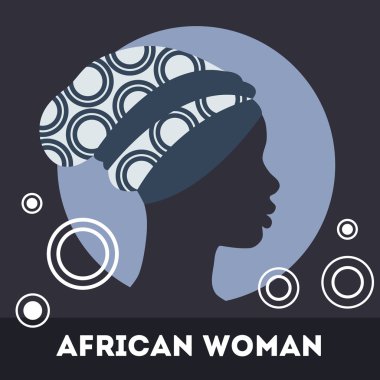 Silhouette of woman. Beautiful black woman.