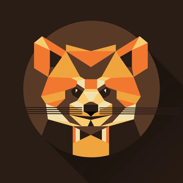 Stylized geometric red panda head in clean minimalistic style in — Stock Vector