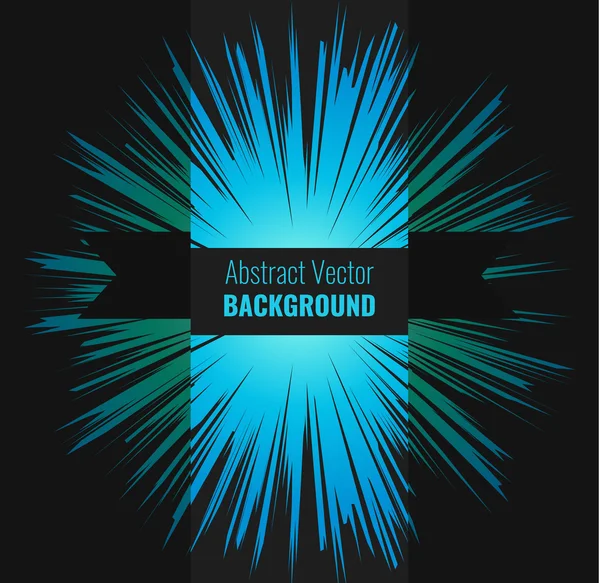 Abstract background template with blue rays — Stok Vektör