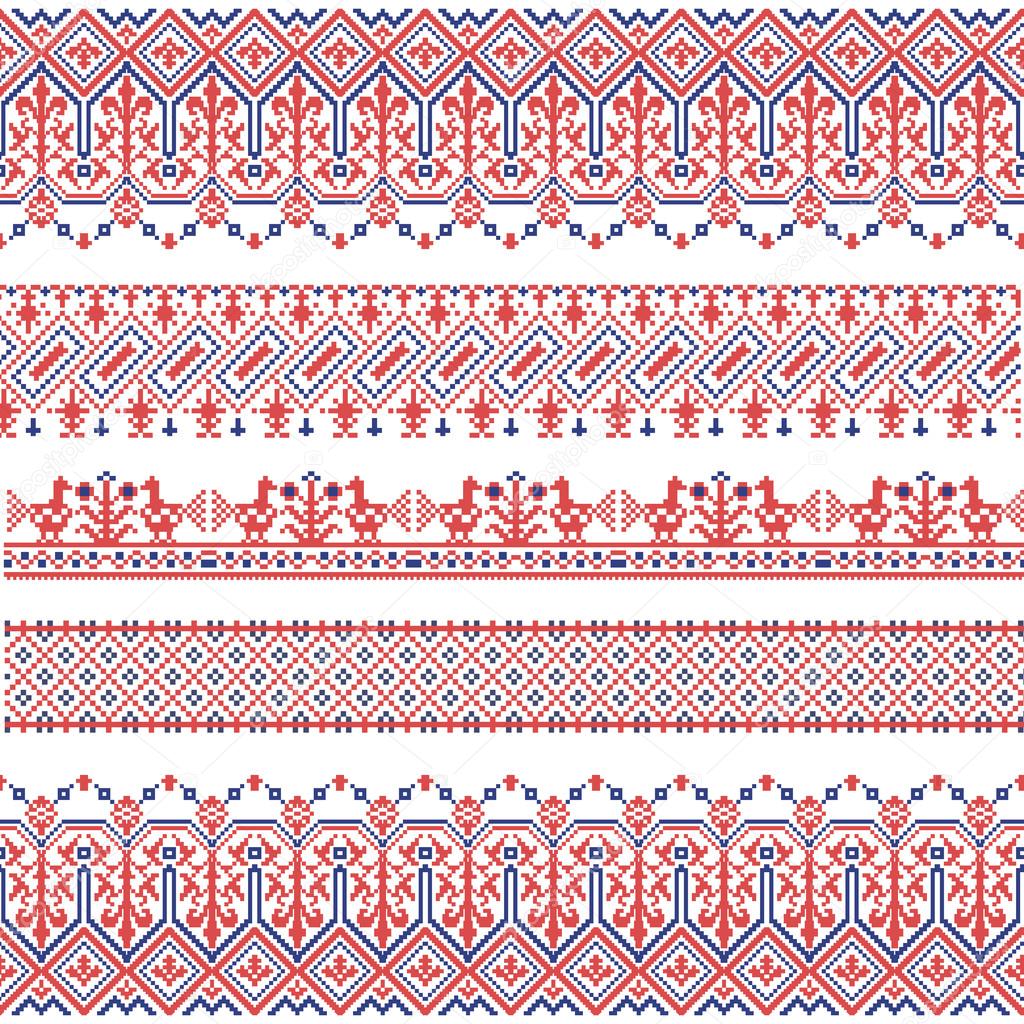 Vector national folk seamless pattern for textiles, postcards, b