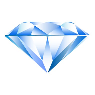 Vector isolated sapphire, diamond on white background